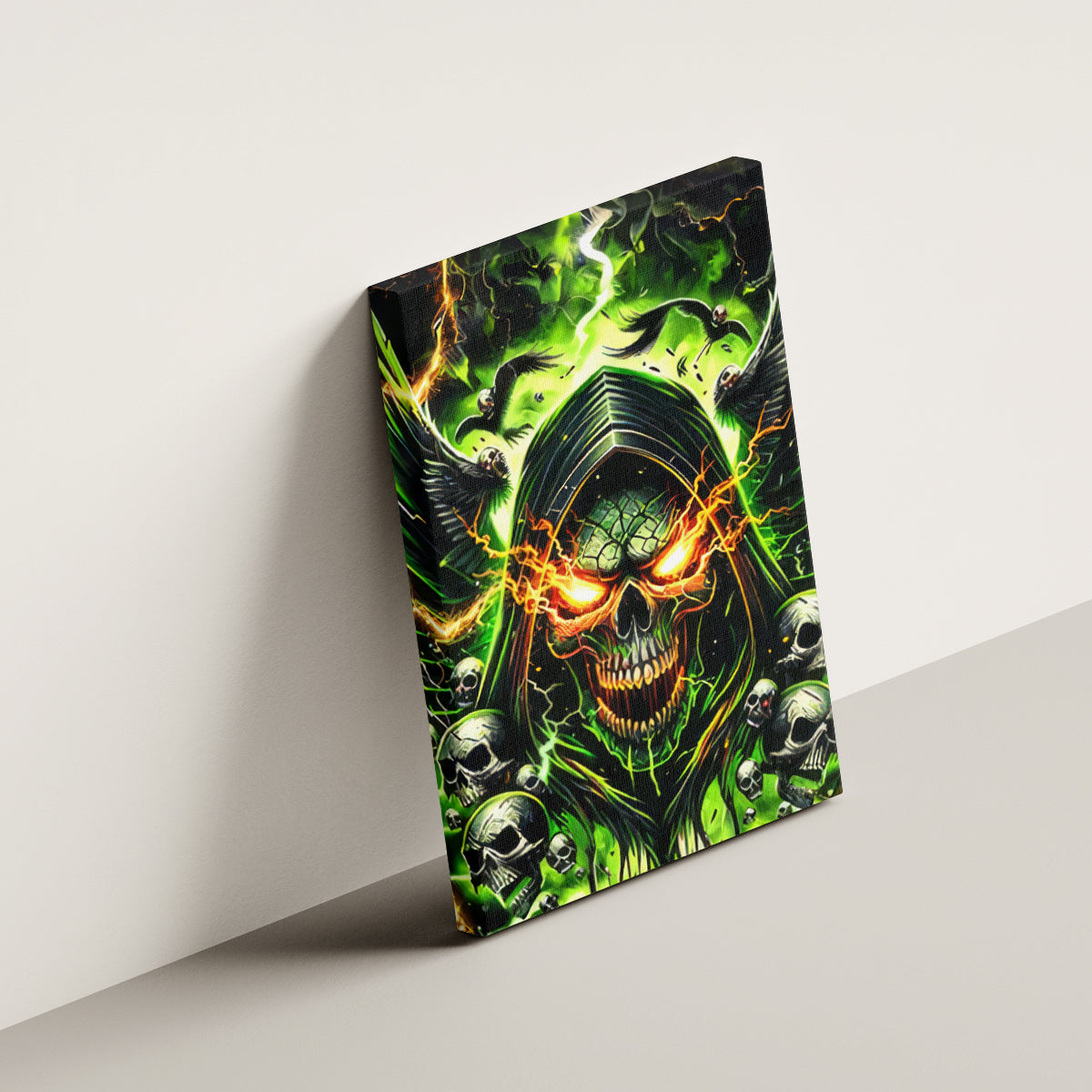 Doule Skull Canvas Wall Art Angel To Some Demon To Most - Wonder Print Shop