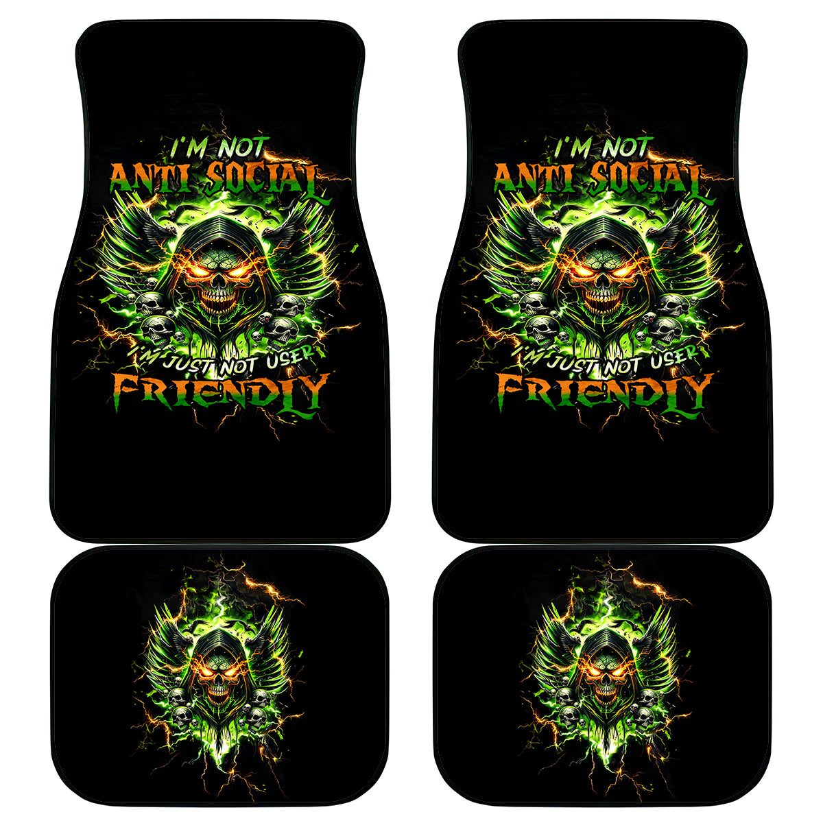 Doule Skull Car Mats Angel To Some Demon To Most - Wonder Print Shop