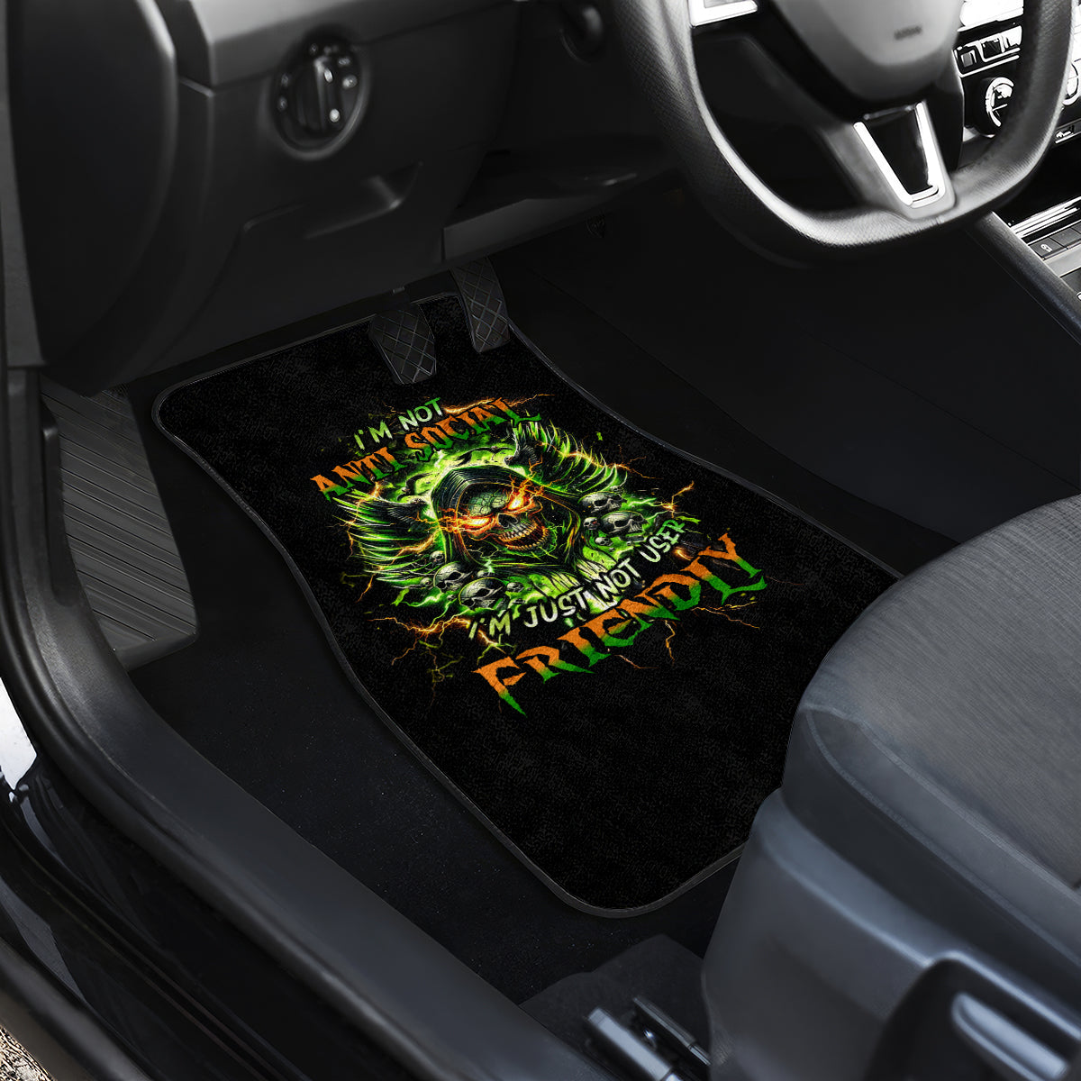 Doule Skull Car Mats Angel To Some Demon To Most - Wonder Print Shop
