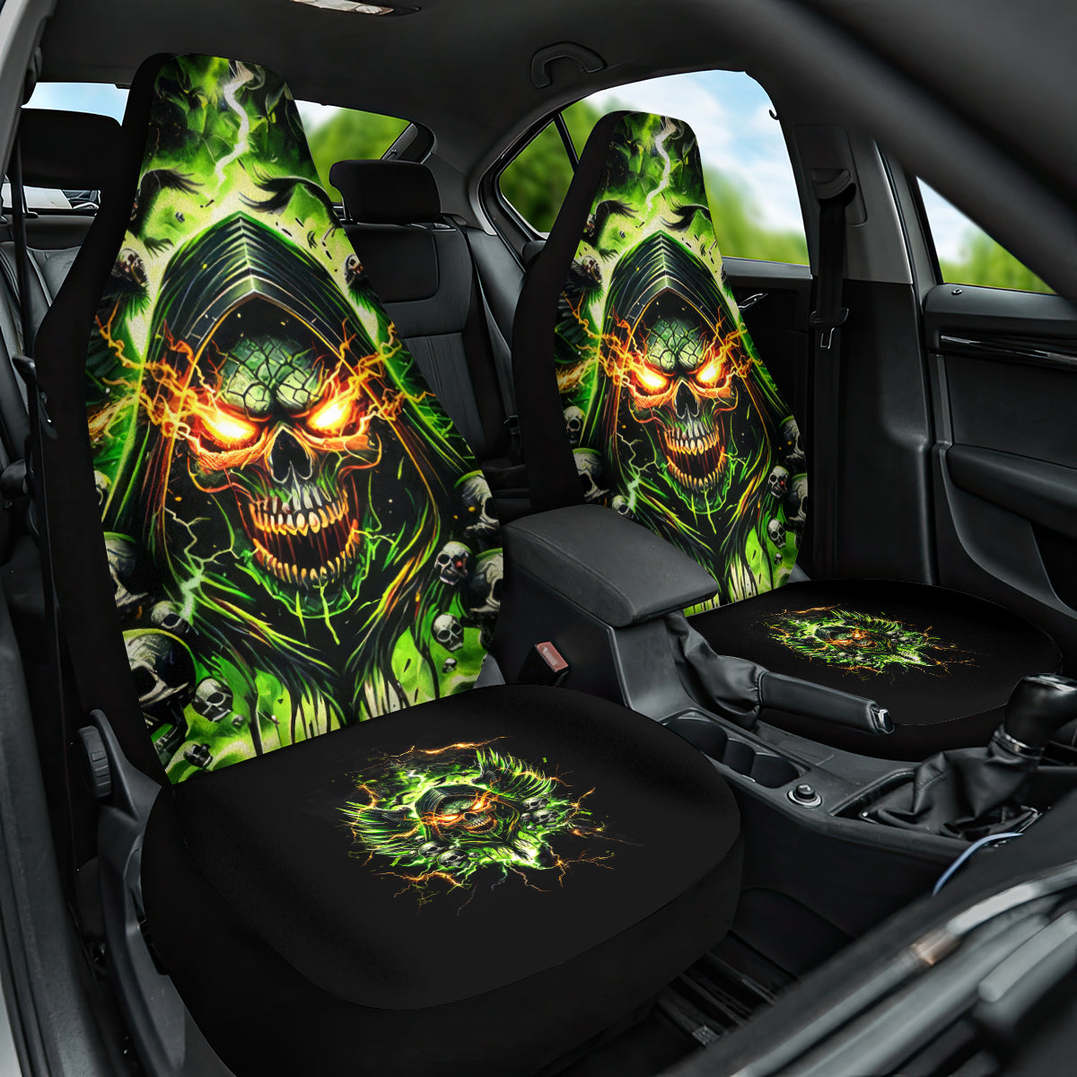 Doule Skull Car Seat Cover Angel To Some Demon To Most - Wonder Print Shop