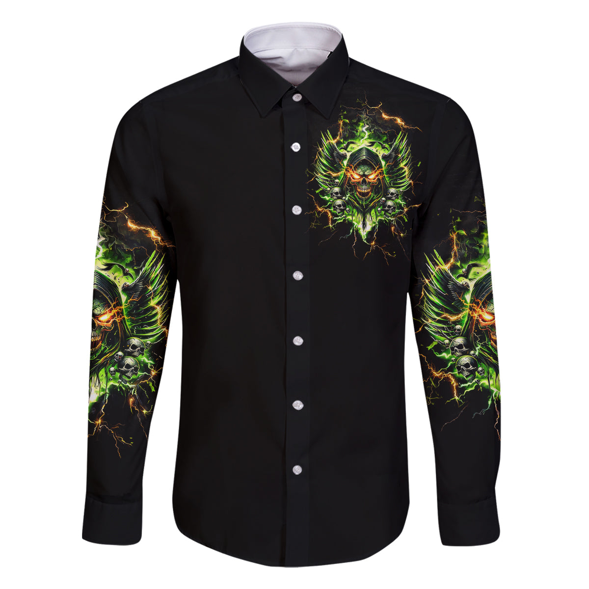 Doule Skull Family Matching Off Shoulder Long Sleeve Dress and Hawaiian Shirt Angel To Some Demon To Most - Wonder Print Shop