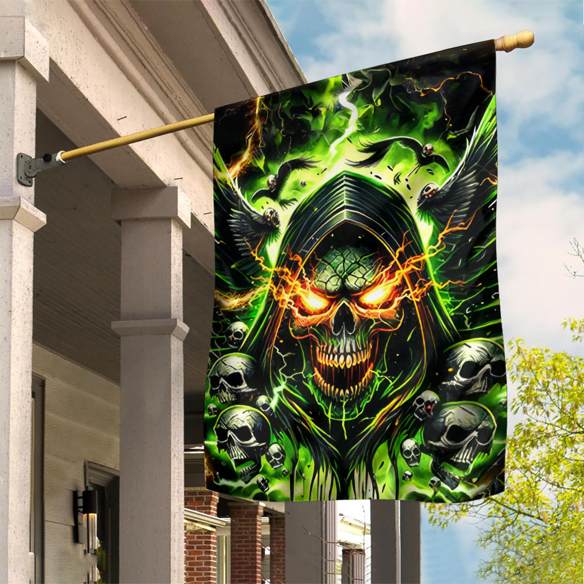 Doule Skull Garden Flag Angel To Some Demon To Most - Wonder Print Shop