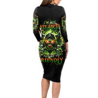 Doule Skull Long Sleeve Bodycon Dress Angel To Some Demon To Most - Wonder Print Shop