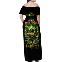 Doule Skull Off Shoulder Maxi Dress Angel To Some Demon To Most - Wonder Print Shop