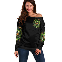 Doule Skull Off Shoulder Sweater Angel To Some Demon To Most - Wonder Print Shop