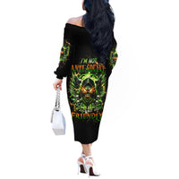 Doule Skull Off The Shoulder Long Sleeve Dress Angel To Some Demon To Most - Wonder Print Shop
