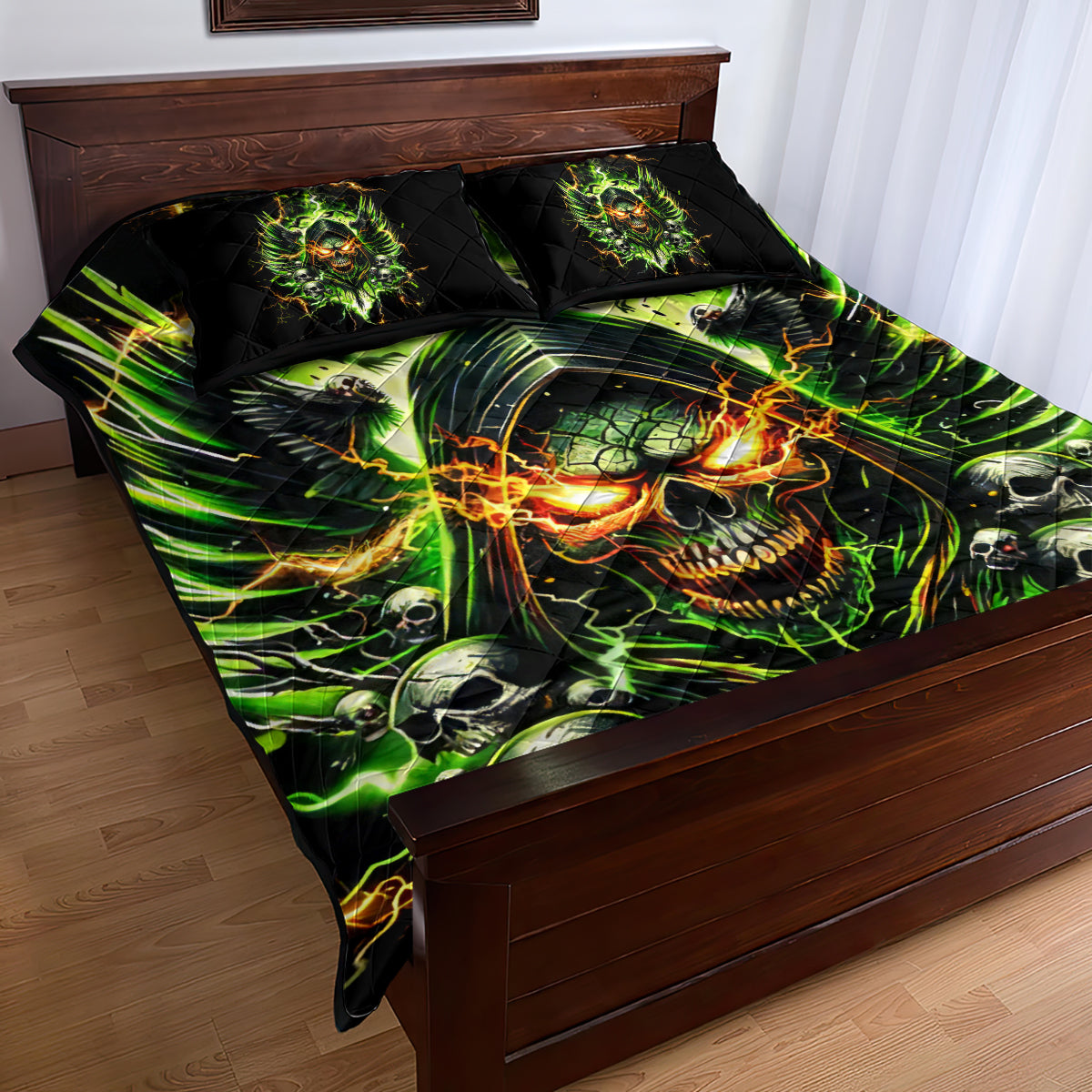 Doule Skull Quilt Bed Set Angel To Some Demon To Most - Wonder Print Shop