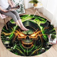 Doule Skull Round Carpet Angel To Some Demon To Most