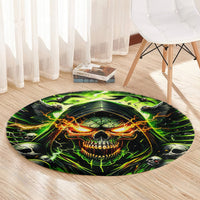Doule Skull Round Carpet Angel To Some Demon To Most