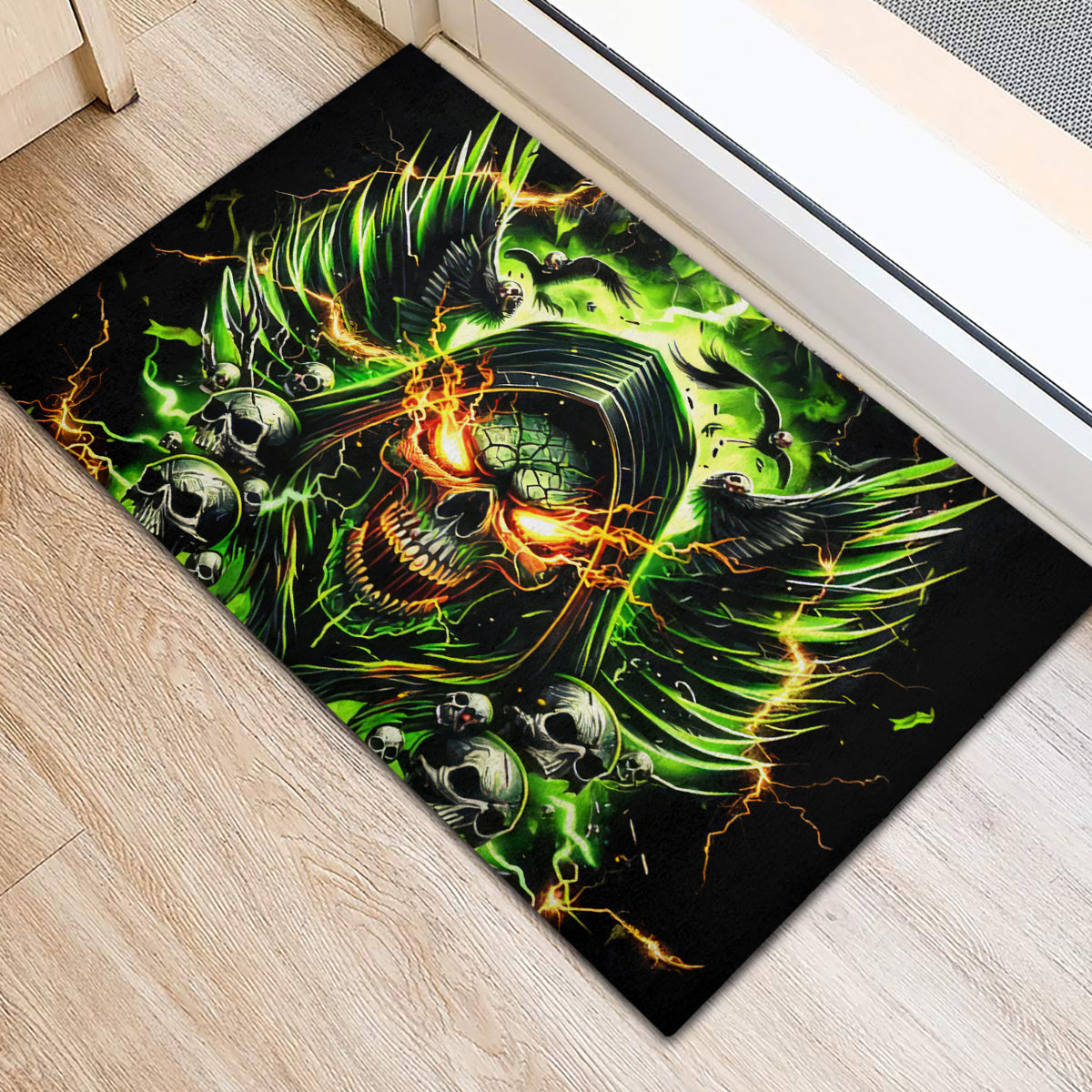 Doule Skull Rubber Doormat Angel To Some Demon To Most - Wonder Print Shop