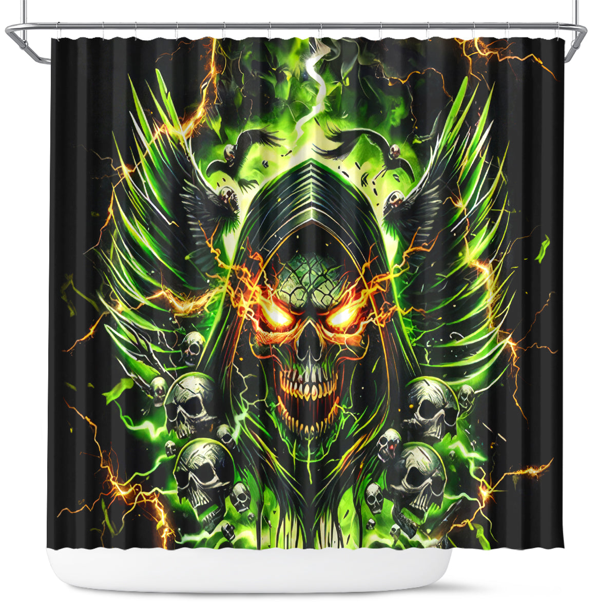 Doule Skull Shower Curtain Angel To Some Demon To Most