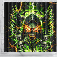 Doule Skull Shower Curtain Angel To Some Demon To Most