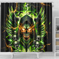 Doule Skull Shower Curtain Angel To Some Demon To Most