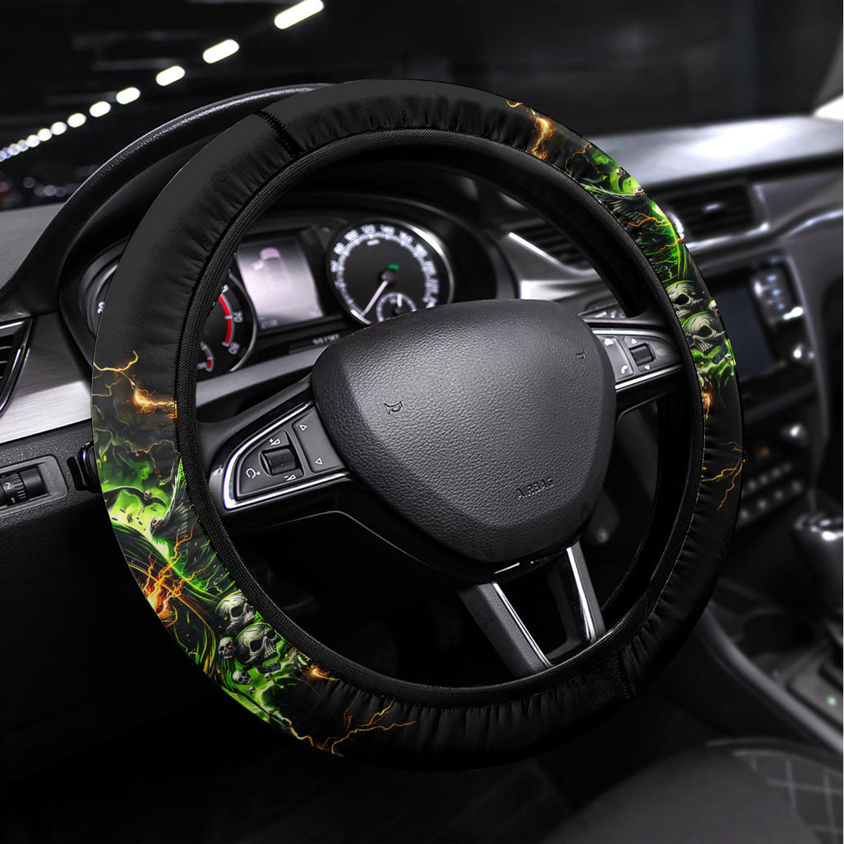 Doule Skull Steering Wheel Cover Angel To Some Demon To Most - Wonder Print Shop