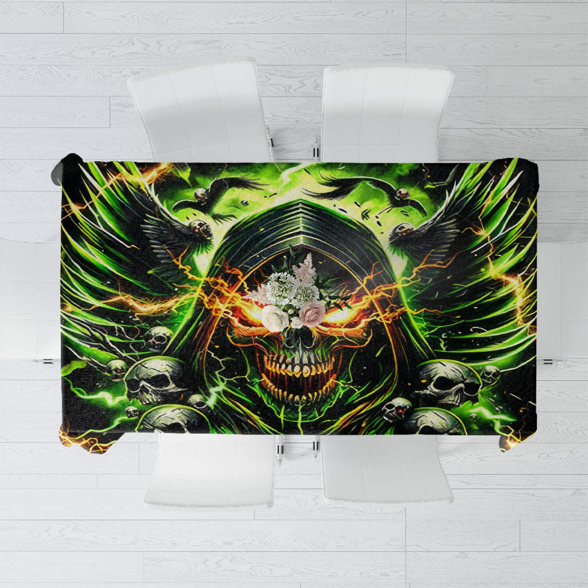 Doule Skull Tablecloth Angel To Some Demon To Most - Wonder Print Shop