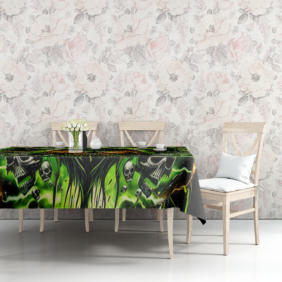 Doule Skull Tablecloth Angel To Some Demon To Most - Wonder Print Shop