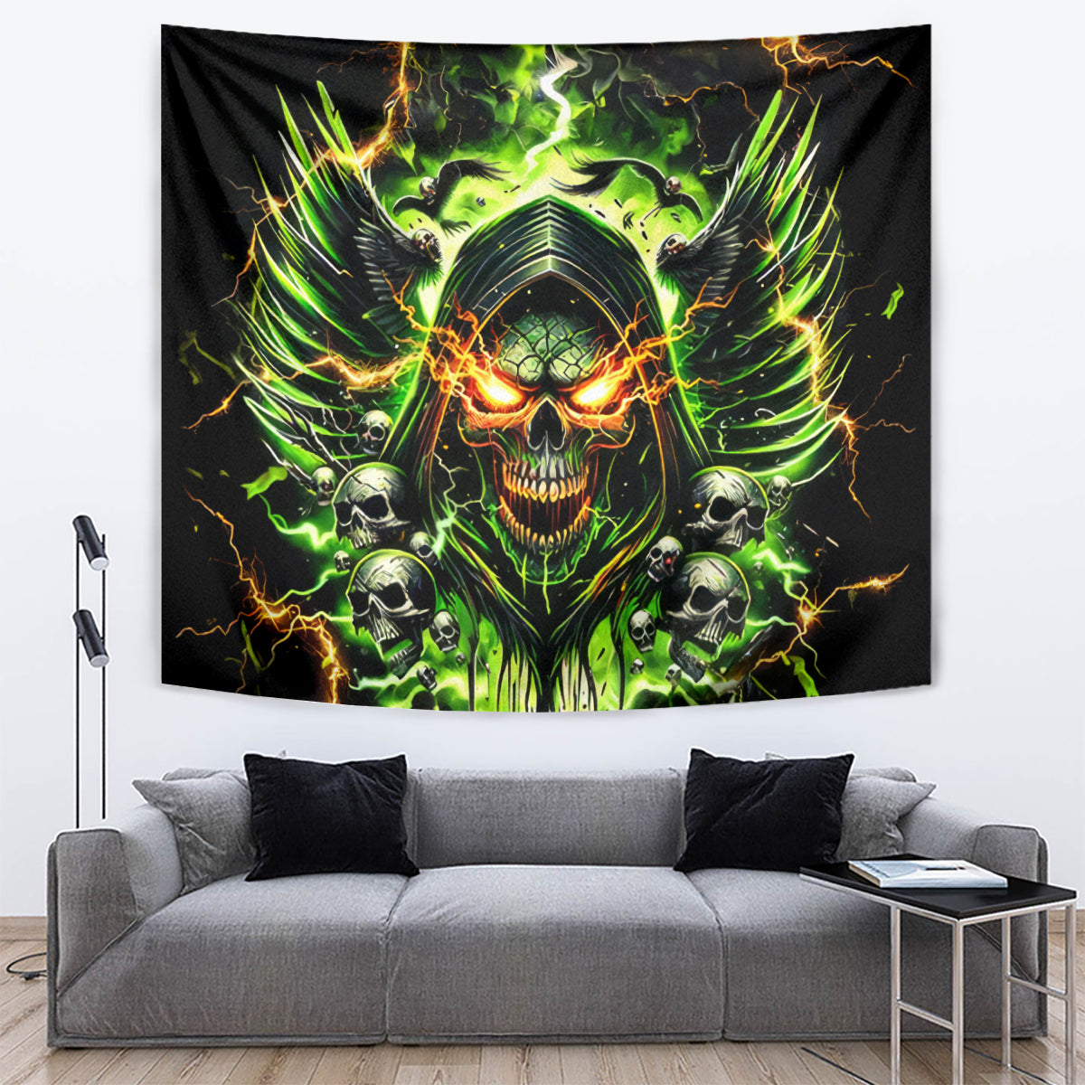 Doule Skull Tapestry Angel To Some Demon To Most - Wonder Print Shop