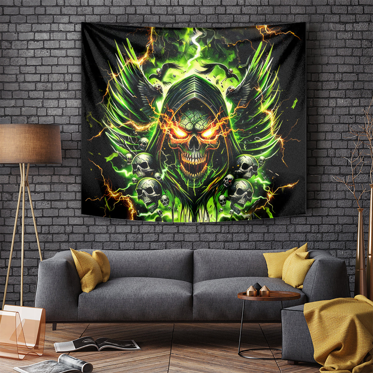 Doule Skull Tapestry Angel To Some Demon To Most - Wonder Print Shop
