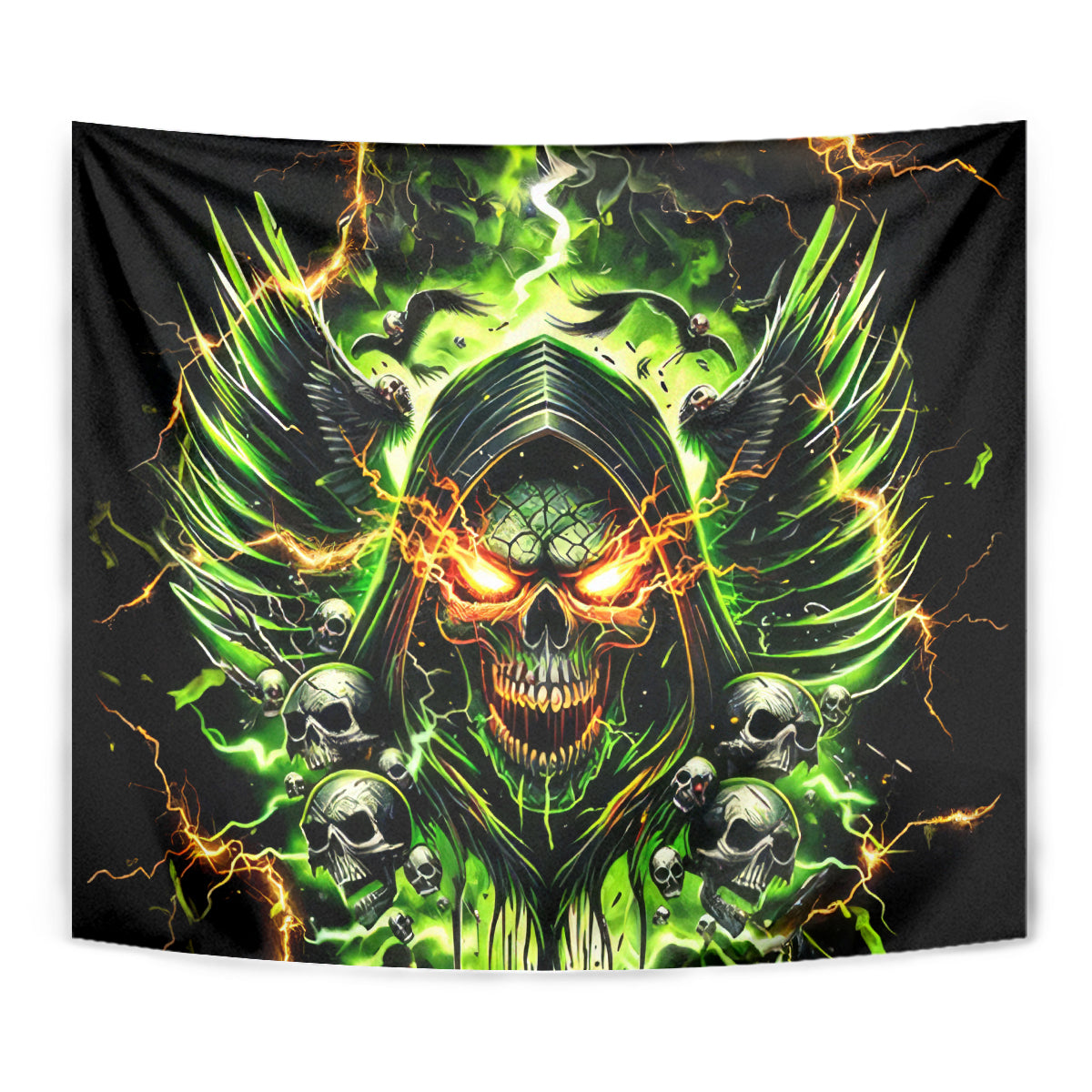 Doule Skull Tapestry Angel To Some Demon To Most - Wonder Print Shop