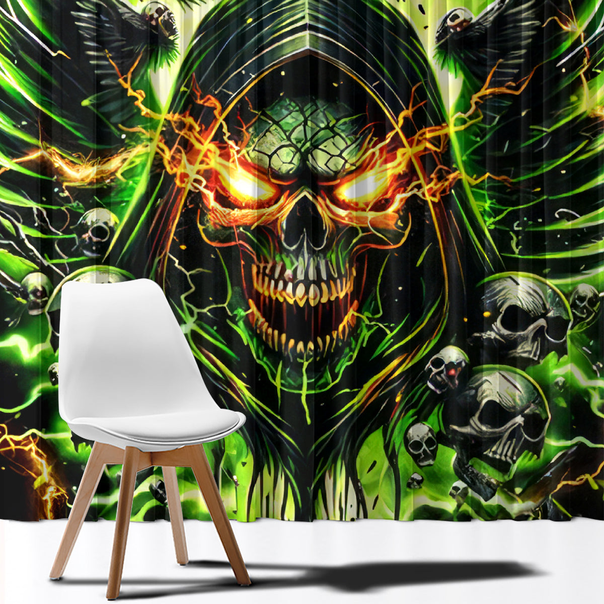 Doule Skull Window Curtain Angel To Some Demon To Most - Wonder Print Shop