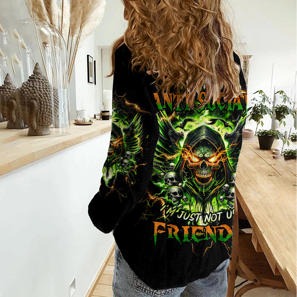Doule Skull Women Casual Shirt Angel To Some Demon To Most - Wonder Print Shop