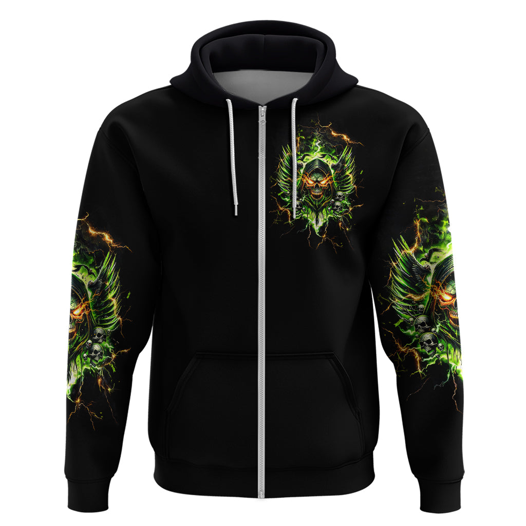 Doule Skull Zip Hoodie Angel To Some Demon To Most - Wonder Print Shop