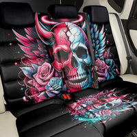 Couple Skull Back Car Seat Cover She Was And Angel Craving Chaos Demon Seeking Peace - Wonder Print Shop