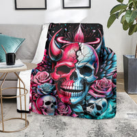 Couple Skull Blanket She Was And Angel Craving Chaos Demon Seeking Peace