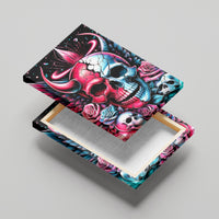 Couple Skull Canvas Wall Art She Was And Angel Craving Chaos Demon Seeking Peace - Wonder Print Shop