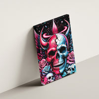Couple Skull Canvas Wall Art She Was And Angel Craving Chaos Demon Seeking Peace - Wonder Print Shop