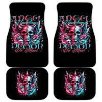 Couple Skull Car Mats She Was And Angel Craving Chaos Demon Seeking Peace - Wonder Print Shop