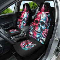 Couple Skull Car Seat Cover She Was And Angel Craving Chaos Demon Seeking Peace - Wonder Print Shop