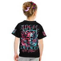 Couple Skull Kid T Shirt She Was And Angel Craving Chaos Demon Seeking Peace - Wonder Print Shop