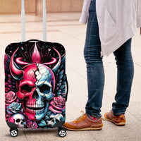 Couple Skull Luggage Cover She Was And Angel Craving Chaos Demon Seeking Peace - Wonder Print Shop