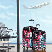 Couple Skull Luggage Cover She Was And Angel Craving Chaos Demon Seeking Peace - Wonder Print Shop