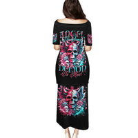 Couple Skull Puletasi She Was And Angel Craving Chaos Demon Seeking Peace - Wonder Print Shop