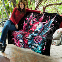 Couple Skull Quilt She Was And Angel Craving Chaos Demon Seeking Peace - Wonder Print Shop
