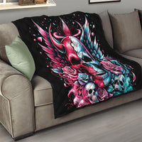 Couple Skull Quilt She Was And Angel Craving Chaos Demon Seeking Peace - Wonder Print Shop