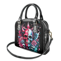 Couple Skull Shoulder Handbag She Was And Angel Craving Chaos Demon Seeking Peace