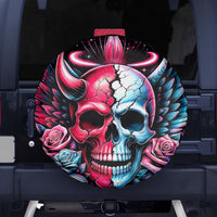 Couple Skull Spare Tire Cover She Was And Angel Craving Chaos Demon Seeking Peace - Wonder Print Shop