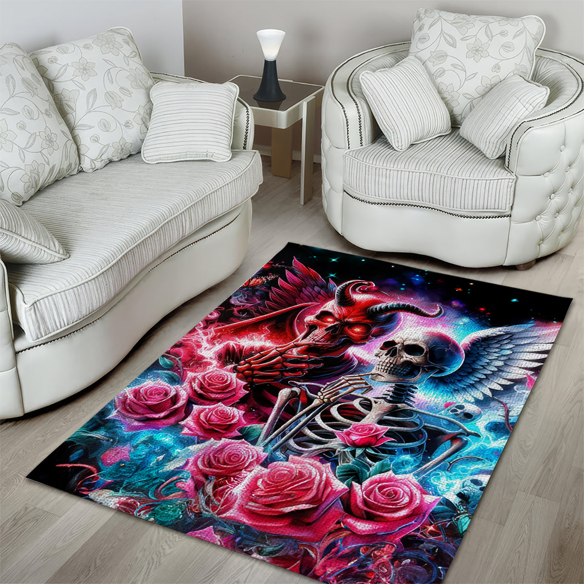 Flame Skull Area Rug I'm Not Anti Social I'm Just Not User Friendly - Wonder Print Shop