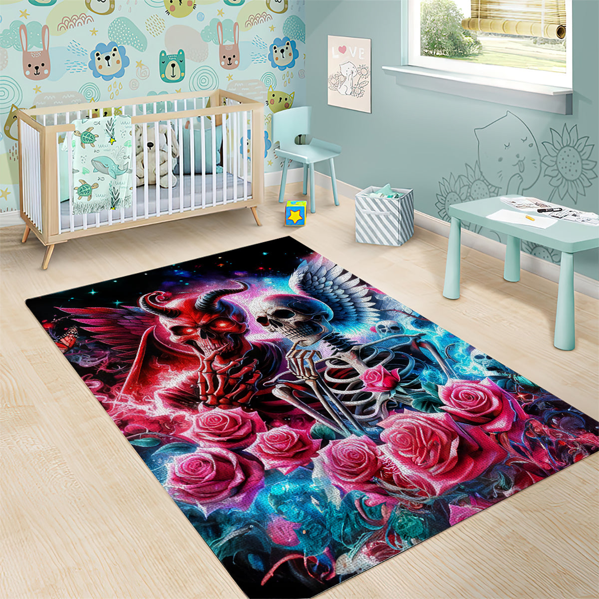 Flame Skull Area Rug I'm Not Anti Social I'm Just Not User Friendly - Wonder Print Shop