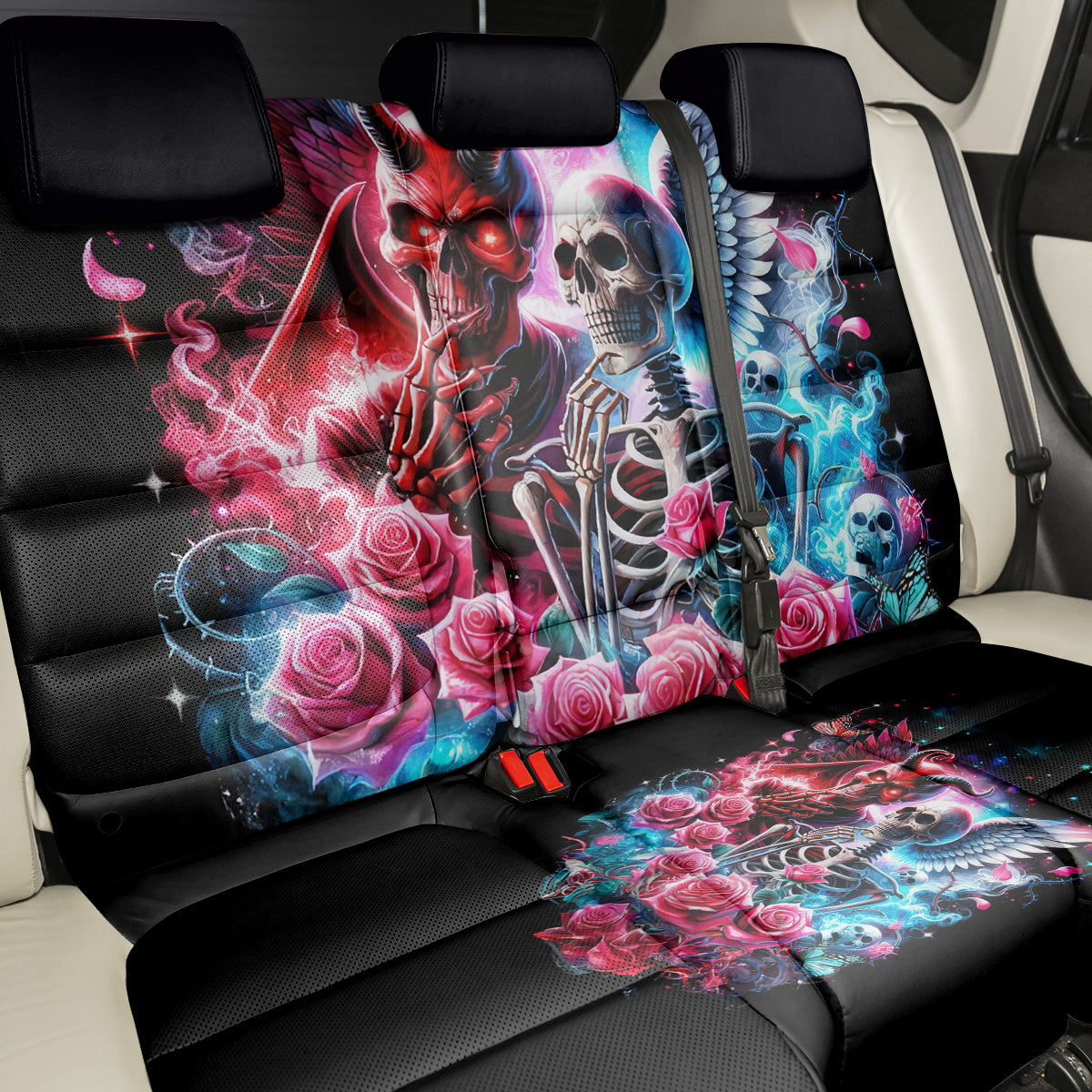 Flame Skull Back Car Seat Cover I'm Not Anti Social I'm Just Not User Friendly - Wonder Print Shop