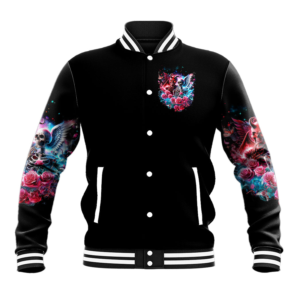 Flame Skull Baseball Jacket I'm Not Anti Social I'm Just Not User Friendly - Wonder Print Shop