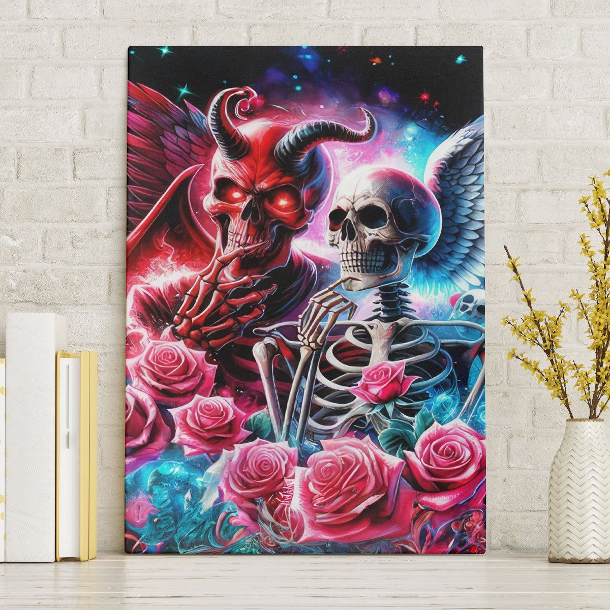 Flame Skull Canvas Wall Art I'm Not Anti Social I'm Just Not User Friendly - Wonder Print Shop