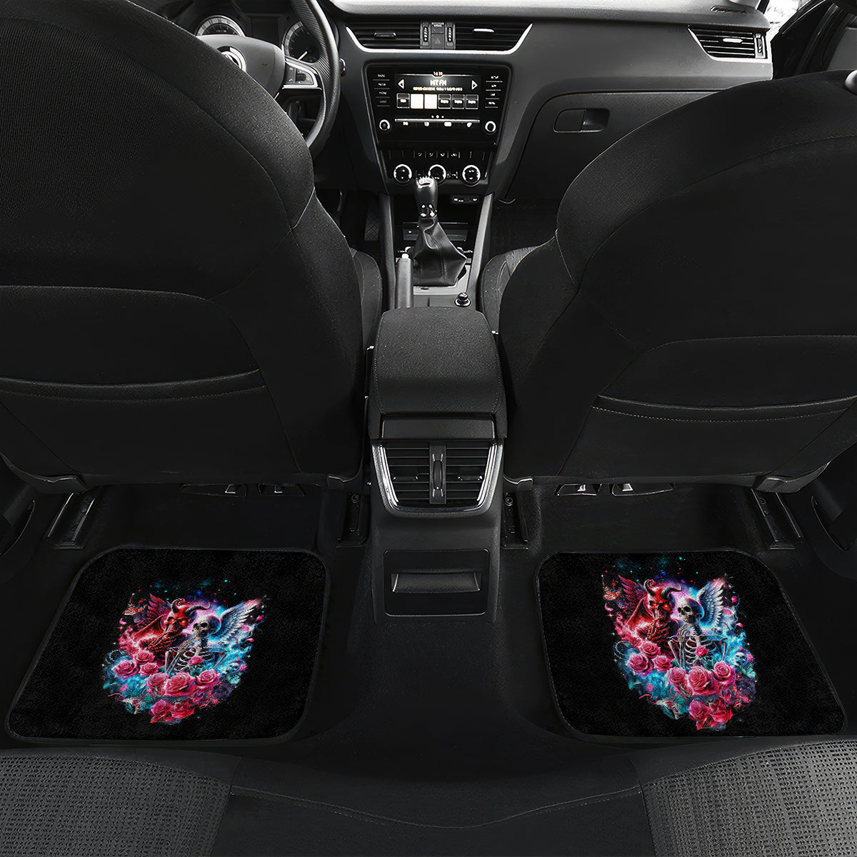 Flame Skull Car Mats I'm Not Anti Social I'm Just Not User Friendly - Wonder Print Shop