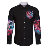 Flame Skull Family Matching Mermaid Dress and Hawaiian Shirt I'm Not Anti Social I'm Just Not User Friendly - Wonder Print Shop