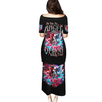 Flame Skull Family Matching Puletasi and Hawaiian Shirt I'm Not Anti Social I'm Just Not User Friendly - Wonder Print Shop