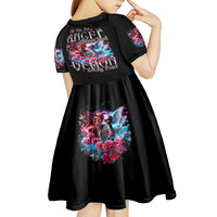 Flame Skull Kid Short Sleeve Dress I'm Not Anti Social I'm Just Not User Friendly - Wonder Print Shop