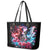 Flame Skull Leather Tote Bag I'm Not Anti Social I'm Just Not User Friendly - Wonder Print Shop
